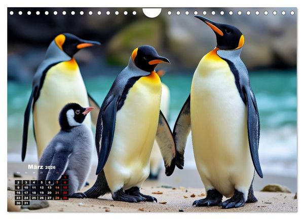 Produktbild: Mit den Pinguinen (Wandkalender 2026 DIN A4 quer), CALVENDO Monatskalender