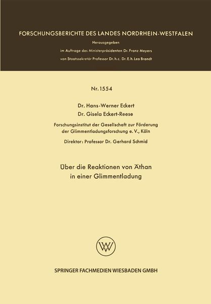 Produktbild: &Uuml;ber die Reaktionen von &Auml;than in einer Glimmentladung