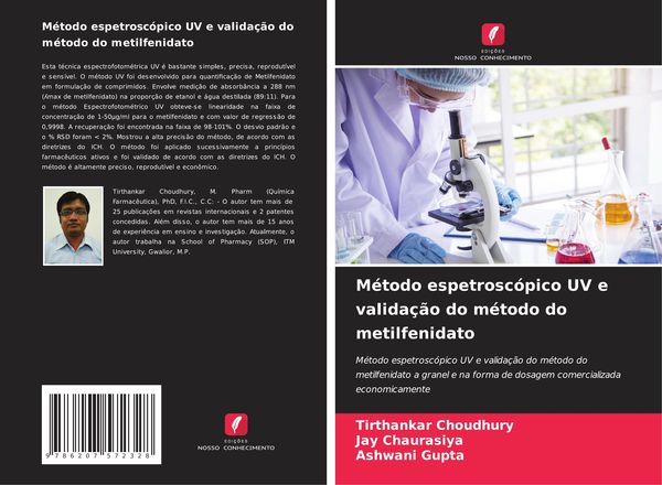 Produktbild: M&eacute;todo espetrosc&oacute;pico UV e valida&ccedil;&atilde;o do m&eacute;todo do metilfenidato