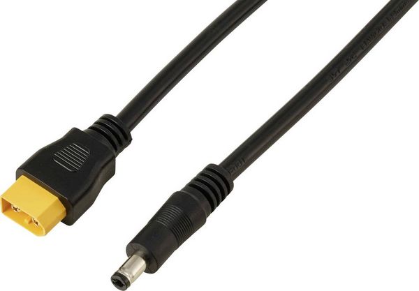 Produktbild: TRU COMPONENTS DC-Stecker 2,5/5,5mm auf XT60-Kabel 0,5m TC-13619296 Schwarz Inhalt: 1St.