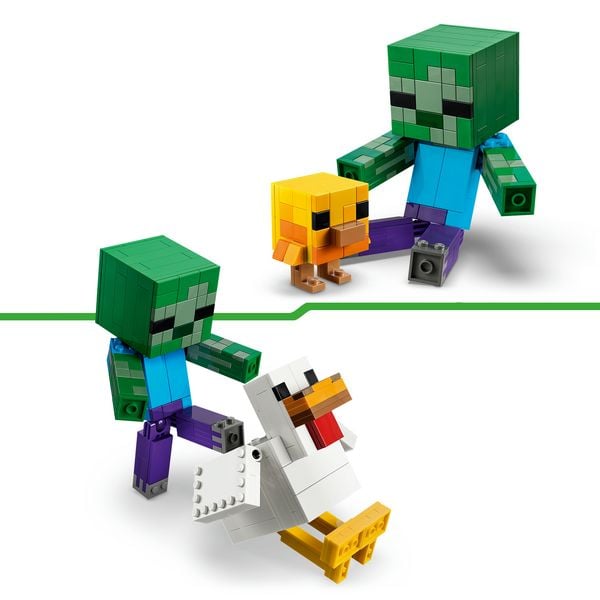 Produktbild: LEGO Minecraft 21582 H&uuml;hnerreiter, Bauset zum Videospiel, bewegliche Minecraft-Zimmerdeko
