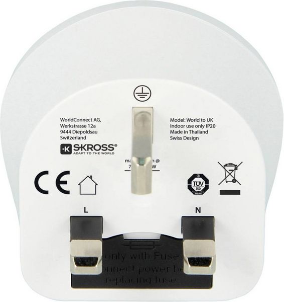 Produktbild: Skross 1.500225-E Reiseadapter CA W to UK (BS)