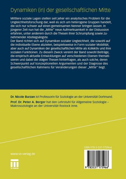 Produktbild: Dynamiken (in) der gesellschaftlichen Mitte