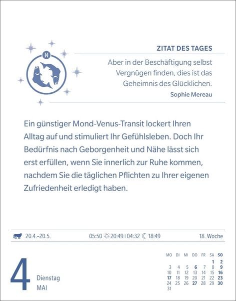 Produktbild: Fische Sternzeichenkalender 2027 - Tagesabrei&szlig;kalender - Ihr Horoskop f&uuml;r jeden Tag
