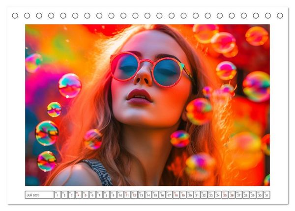 Produktbild: Popart Prinzessin (Tischkalender 2026 DIN A5 quer), CALVENDO Monatskalender
