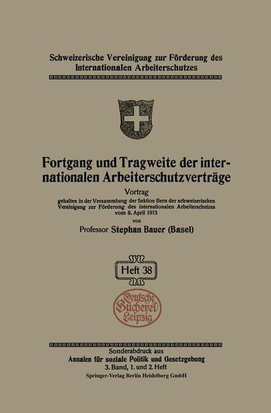 Produktbild: Fortgang und Tragweite der internationalen Arbeiterschutzvertr&auml;ge
