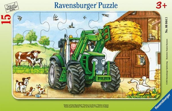 Produktbild: Rahmenpuzzle Traktor auf dem Bauernhof, Rahmenpuzzle 15 Teile