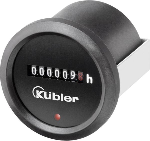 Kübler Group 3.474.911.373 HR47 Betriebsstundenzähler für runde Fronttafelausschnitte mit Laufanzeige.
