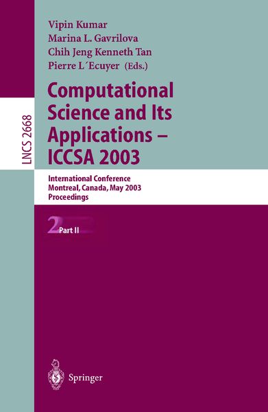 Produktbild: Computational Science and Its Applications - ICCSA 2003