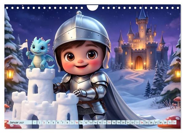 Produktbild: Kleiner Ritter - Jahresreise (Wandkalender 2027 DIN A4 quer), CALVENDO Monatskalender