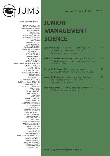 Junior Management Science, Volume 3, Issue 1, March 2018, Taschenbuch von Junior Management Science E. V., GRIN, 9783346081704