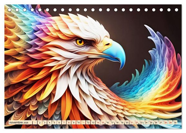 Produktbild: Les fractales animales (Calendrier de bureau 2026 DIN A5 vertical), CALVENDO calendrier mensuel