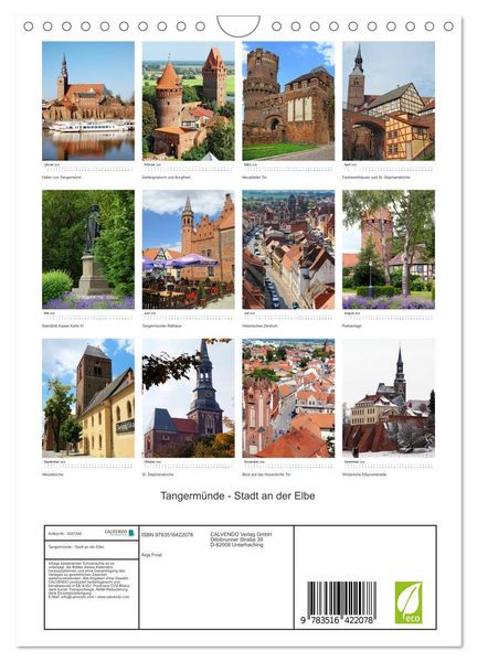 Produktbild: Tangerm&uuml;nde - Stadt an der Elbe (Wandkalender 2026 DIN A4 hoch), CALVENDO Monatskalender