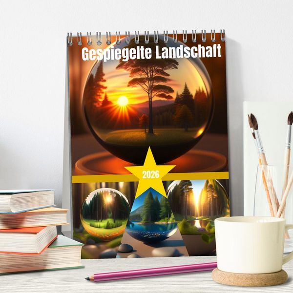 Produktbild: Gespiegelte Landschaft (Tischkalender 2026 DIN A5 hoch), CALVENDO Monatskalender