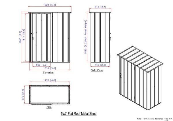 Produktbild: Metall Ger&auml;tehaus 148x68 Gartenhaus Schiebet&uuml;r