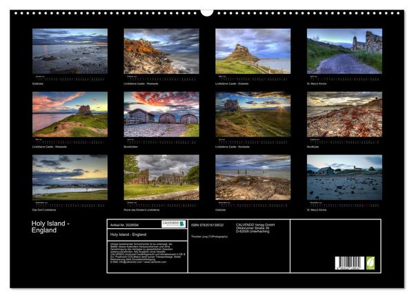 Produktbild: Holy Island - England (Wandkalender 2026 DIN A2 quer), CALVENDO Monatskalender