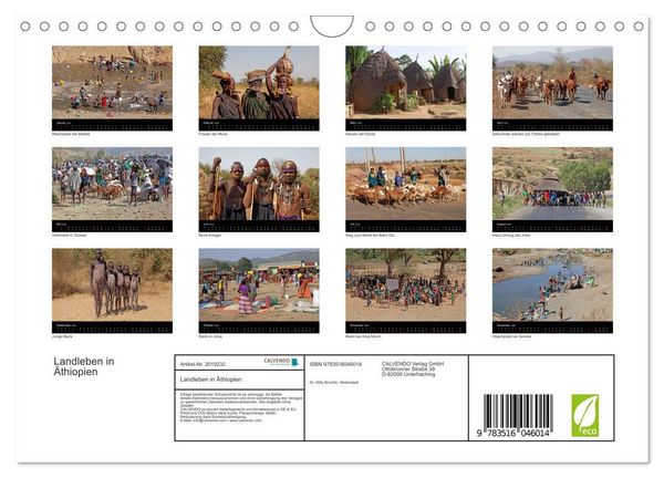 Produktbild: Landleben in &Auml;thiopien (Wandkalender 2026 DIN A4 quer), CALVENDO Monatskalender
