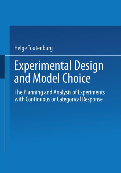 Produktbild: Experimental Design and Model Choice