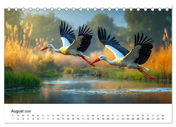 Produktbild: St&ouml;rche - Zeit f&uuml;r sch&ouml;ne Augenblicke (Tischkalender 2026 DIN A5 quer), CALVENDO Monatskalender