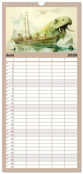 Produktbild: Familienplaner 2026 - Ein Besuch in fernen Universen mit 5 Spalten (Wandkalender, 21 x 45 cm) CALVENDO