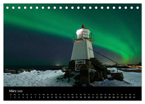 Produktbild: Magische N&auml;chte - POLARLICHT (Tischkalender 2026 DIN A5 quer), CALVENDO Monatskalender