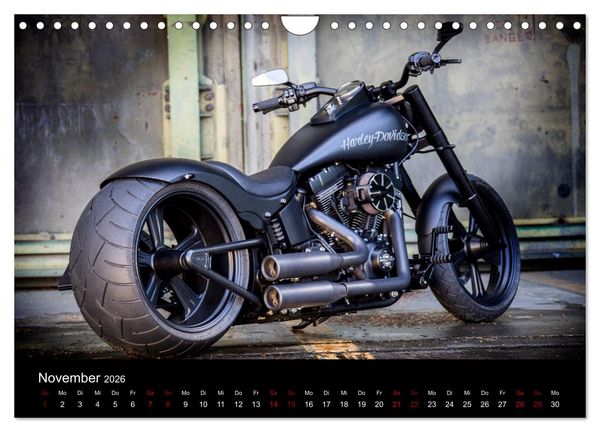 Produktbild: Exklusive Best of Fat Ass Custombike Edition, feinste Harleys mit fettem Hintern (Wandkalender 2026 DIN A4 quer), CALVENDO Monatskalender