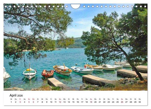 Produktbild: Farbenfrohe Boote in kristallklarem Wasser (Wandkalender 2026 DIN A4 quer), CALVENDO Monatskalender