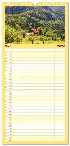 Produktbild: Familienplaner 2026 - Slowenien - Triglav Nationalpark mit 5 Spalten (Wandkalender, 21 x 45 cm) CALVENDO