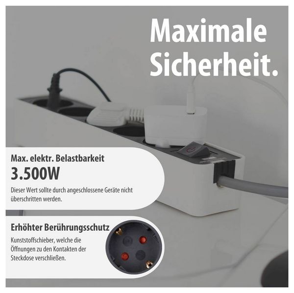 Produktbild: Brennenstuhl 1153250020 Steckdosenleiste mit Schalter 5fach Wei&szlig;, Schwarz Schutzkontakt 1 St.