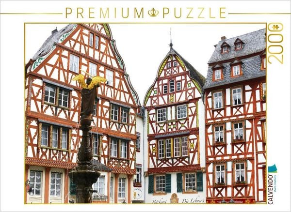 CALVENDO Puzzle Marktplatz mit St. Michaelsbrunnen in Bernkastel-Kues | 2000 Teile Lege-Größe 90x67cm Foto-Puzzle für glückliche Stunden