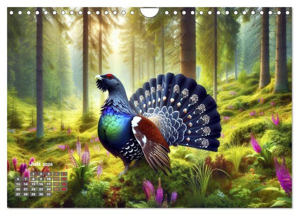 Produktbild: Stark wie der Auerhahn (Wandkalender 2026 DIN A4 quer), CALVENDO Monatskalender