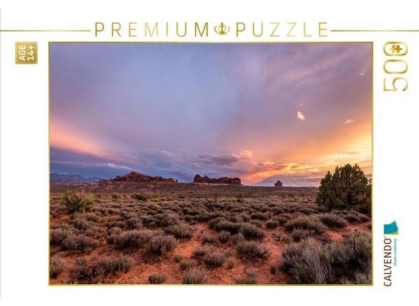 CALVENDO Puzzle Sunset - Arches National Park | 500 Teile Lege-Größe 48 × 36 cm Foto-Puzzle für Erwachsene