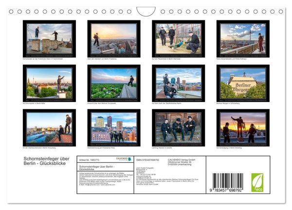 Produktbild: Schornsteinfeger &uuml;ber Berlin - Gl&uuml;cksblicke (Wandkalender 2026 DIN A4 quer), CALVENDO Monatskalender