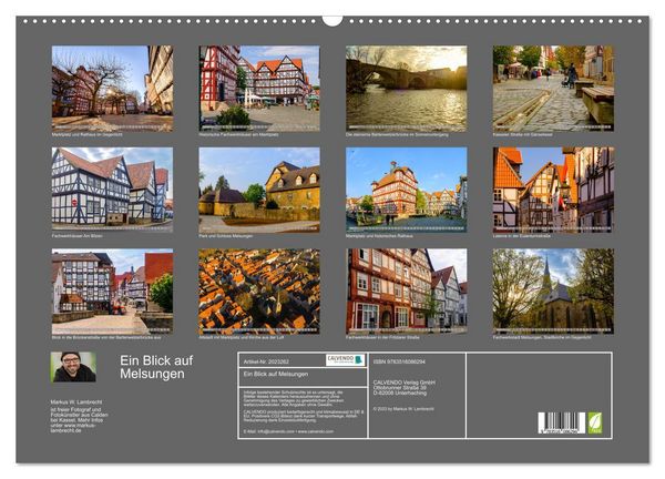 Produktbild: Ein Blick auf Melsungen (Wandkalender 2026 DIN A2 quer), CALVENDO Monatskalender