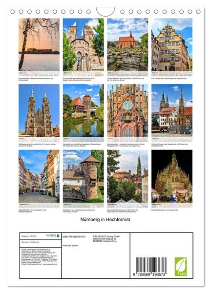 Produktbild: N&uuml;rnberg in Hochformat (Wandkalender 2027 DIN A4 hoch), CALVENDO Monatskalender