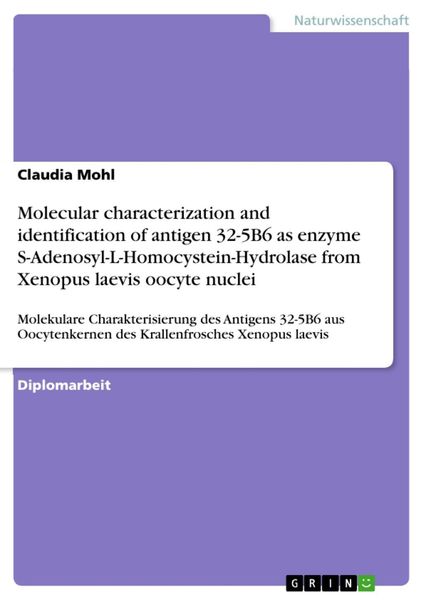 Produktbild: Molecular characterization and identification of antigen 32-5B6 as enzyme S-Adenosyl-L-Homocystein-Hydrolase from Xenopus laevis oocyte nuclei