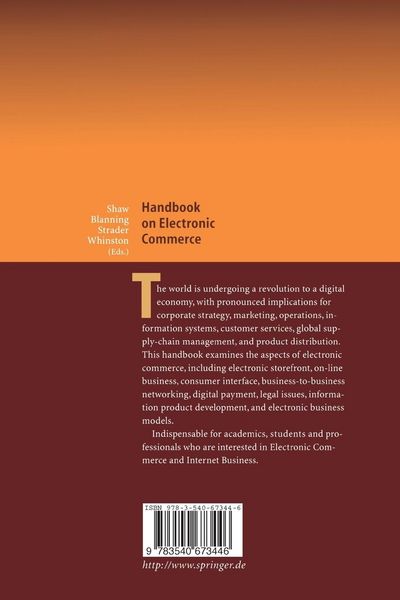 Produktbild: Handbook on Electronic Commerce