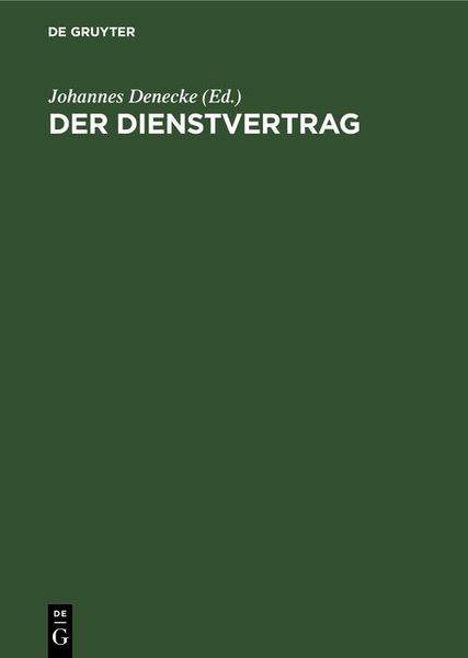Produktbild: Der Dienstvertrag