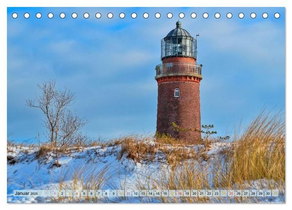Produktbild: Leuchtt&uuml;rme - maritime Wegweiser in Deutschland (Tischkalender 2026 DIN A5 quer), CALVENDO Monatskalender