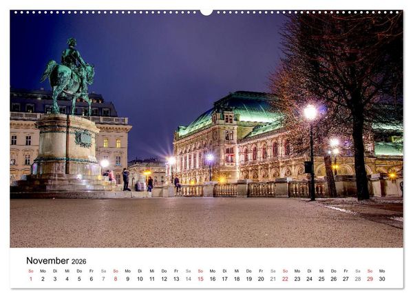Produktbild: Wien nach Sonnenuntergang (hochwertiger Premium Wandkalender 2026 DIN A2 quer), Kunstdruck in Hochglanz