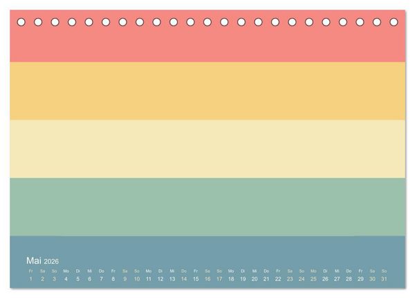 Produktbild: 70er Jahre Bastelkalender - DIY Kreativ-Kalender zum Selbstgestalten (Tischkalender 2026 DIN A5 quer), CALVENDO Monatskalender