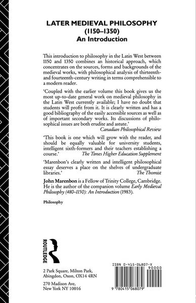 Produktbild: Later Medieval Philosophy