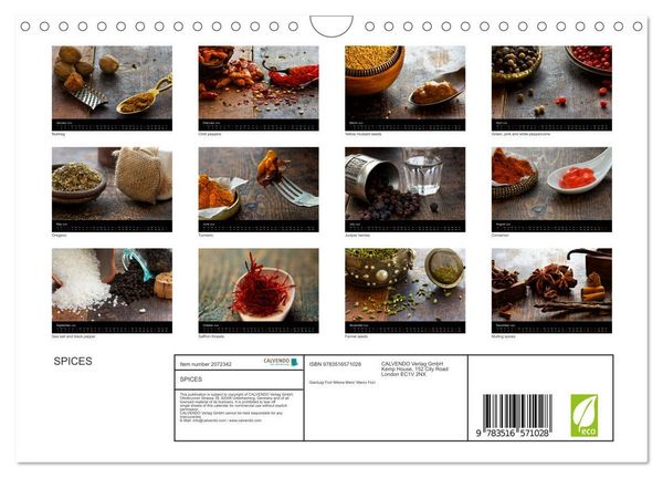 Produktbild: SPICES (Wall Calendar 2026 DIN A4 landscape), CALVENDO 12 Month Wall Calendar