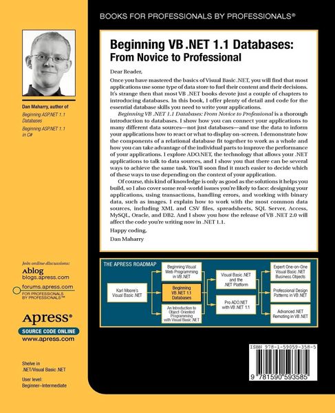 Produktbild: Beginning VB .NET 1.1 Databases