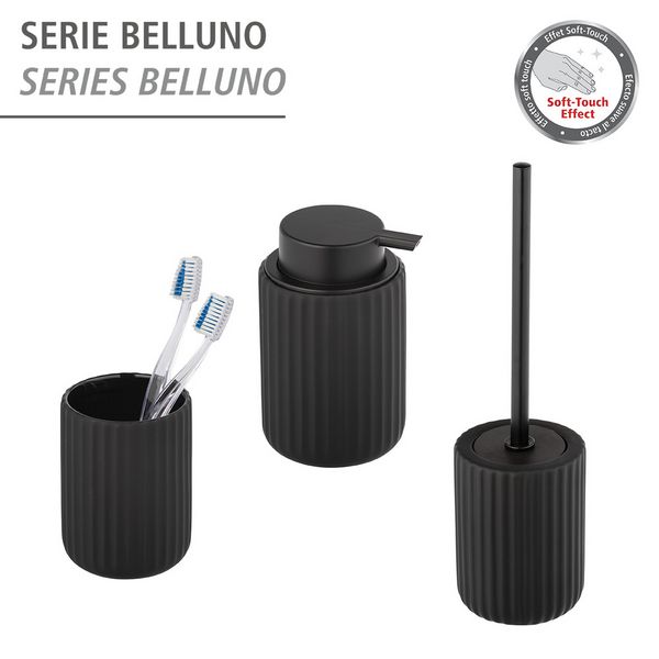 Produktbild: Keramik WC-Garnitur Mod. Belluno Schwarz, mit Soft-Touch Oberfl&auml;che