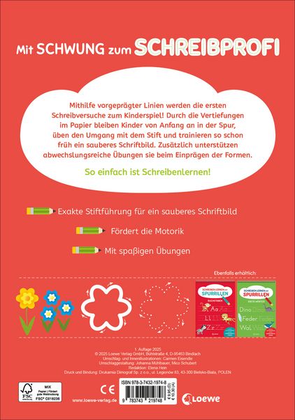 Produktbild: Schreiben lernen mit Spurrillen - Schreibvor&uuml;bungen