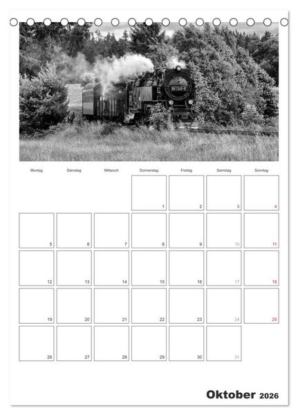 Produktbild: Unter Dampf. Eisenbahnromantik im Harz (Tischkalender 2026 DIN A5 hoch), CALVENDO Monatskalender