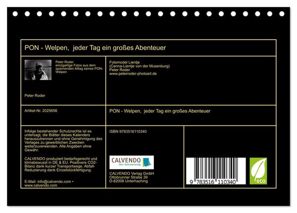 Produktbild: PON - Welpen, jeder Tag ein gro&szlig;es Abenteuer (Tischkalender 2026 DIN A5 quer), CALVENDO Monatskalender
