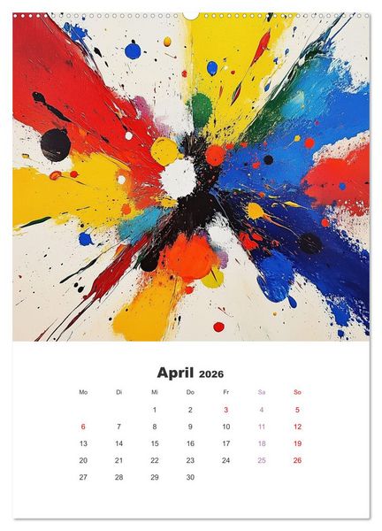 Produktbild: Abstrakte KI-Kunstwerke - Farbenfrohe Kunstmomente f&uuml;r das ganze Jahr (hochwertiger Premium Wandkalender 2026 DIN A2 hoch), Kunstdruck in Hochglanz