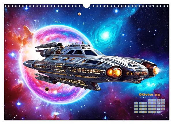 Produktbild: Im Weltall unterwegs - Verr&uuml;ckte Fahrzeuge im Universum (Wandkalender 2026 DIN A3 quer), CALVENDO Monatskalender